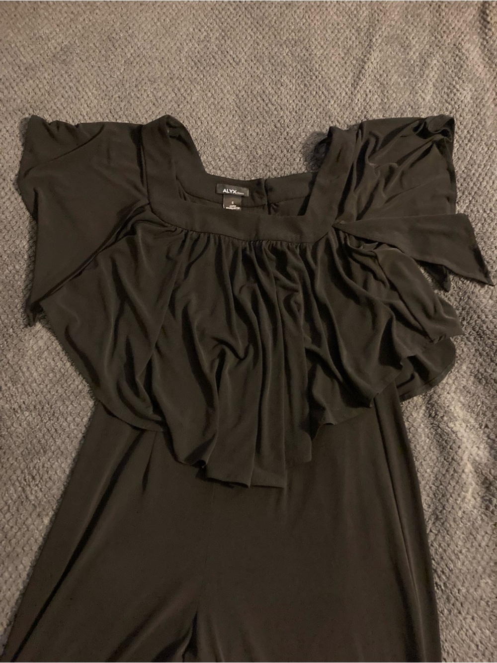 Alyx Black Sleeveless Ruffled Jumper